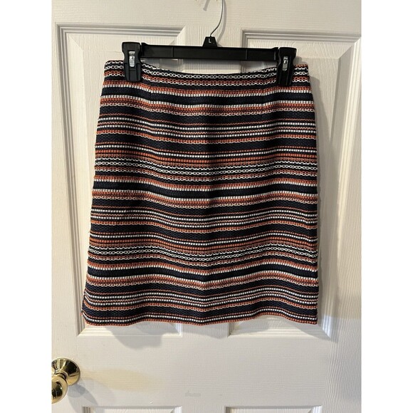 Hobbs London Skirt Womens Sz 6  Mini Tammi Striped corpcore Pencil Back Zip boho - Picture 10 of 10